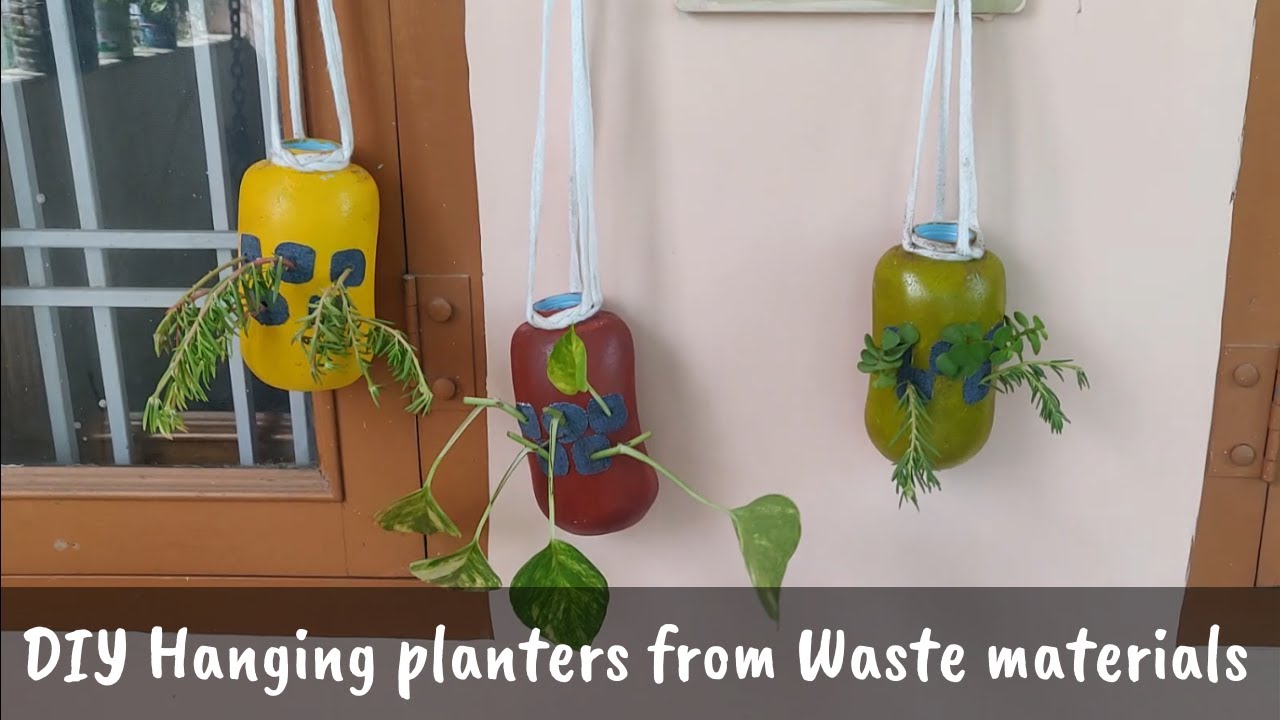 DIY Planters from Waste Materials Hanging Planter Ideas How to make Hanging Planters at Home