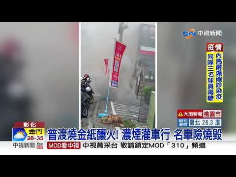 普渡燒金紙釀火! 濃煙灌車行 名車險燒毀│中視新聞 20200903