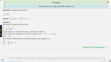 Integrals NCERT Exercise 7.4 Part 10 #SATHEE_ENGG #swayamprabha #engineeringexams