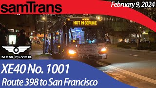 SamTrans Route 398 Northbound - Full Route to San Francisco