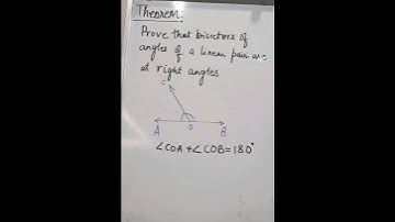 The angle bisectors of the angles of linear pair form a right angle #math #theorem #mathexam