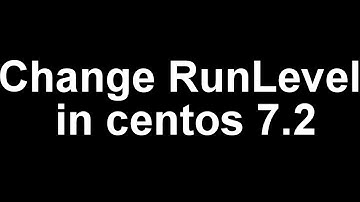 Change RunLevel in centos 7.2