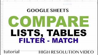 Compare Two Sheets for Matches in Google Sheets Using MATCH & FILTER Functions - Part 2