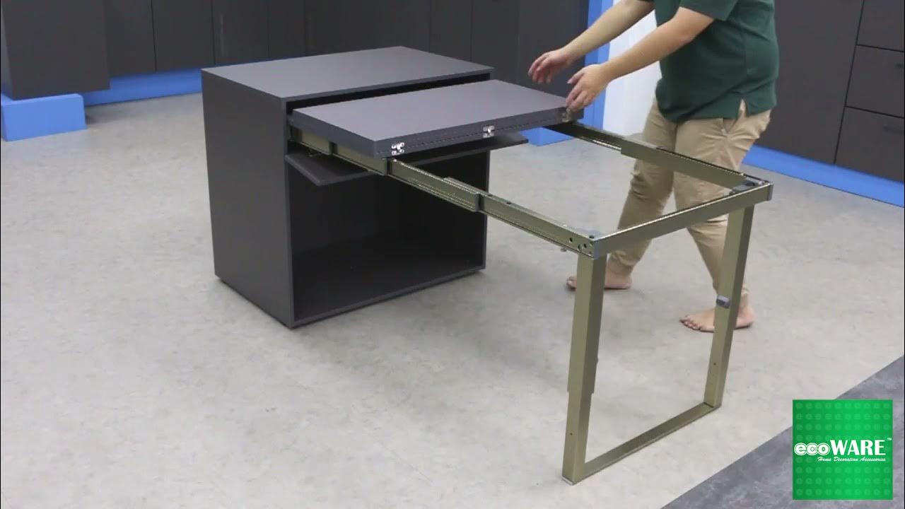 ecoWARE Pull Out Table With Folding Leg 折叠腿伸展桌五金件 YouTube