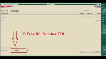 Tally TDL for E way Bill Number for Purchase and Sales Invoice