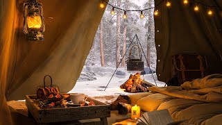 Cozy Camping at Winter Forest - Sleep and Relax Inside Tent - Unwind Jazz Music Instrumental by Jazz Cafe Vibes 3,251 views 3 months ago 8 hours, 1 minute