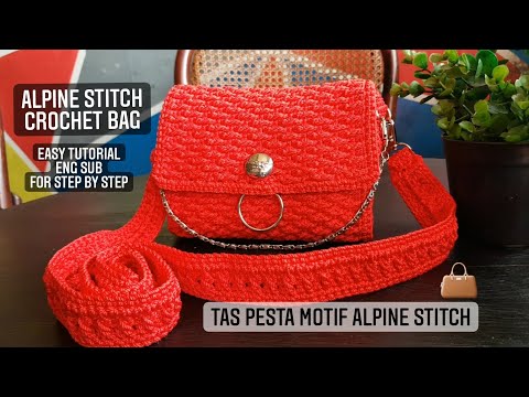 CROCHET : Tas Rajut ~ Simple Mosaic Crochet Bag. 