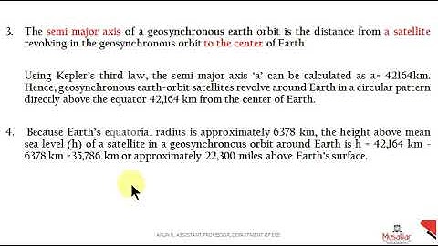 EC 404   ADVANCED COMMUNICATION SYSTEMS   MODULE 3   PART 8  GEOSYNHRONOUS SATELLITES
