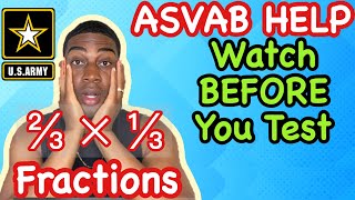 HOW TO PASS THE ASVAB 2024 (STUDYING FRACTIONS) PASS ASVAB IN 48 HOURS HOW TO INCREASE ASVAB SCORES
