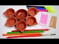 5 Easy Tricks For Diya Painting At Home | Diwali Decoration | Diya Decoration Ideas