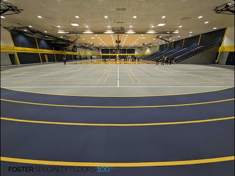 Saline Middle School new Pulastic gymnasium flooring before and after