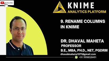 9. Rename Columns in KNIME || Dr. Dhaval Maheta