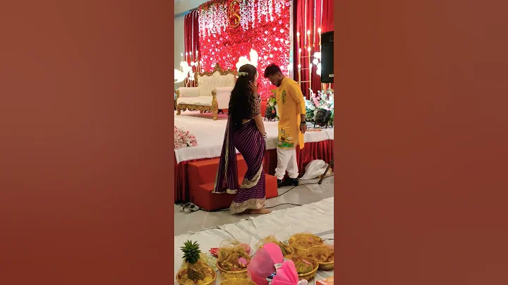 Indian engagement ceremony tilak viral short video Shaadi cute couple #shorts #tilakceremony #shaadi