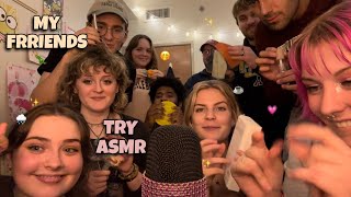 My Friends Make ASMR Part 2! ☕️✨🐛✂️🦕🌧️🍞 Tapping, Role playing, Wooden Props, Tingles 🤭
