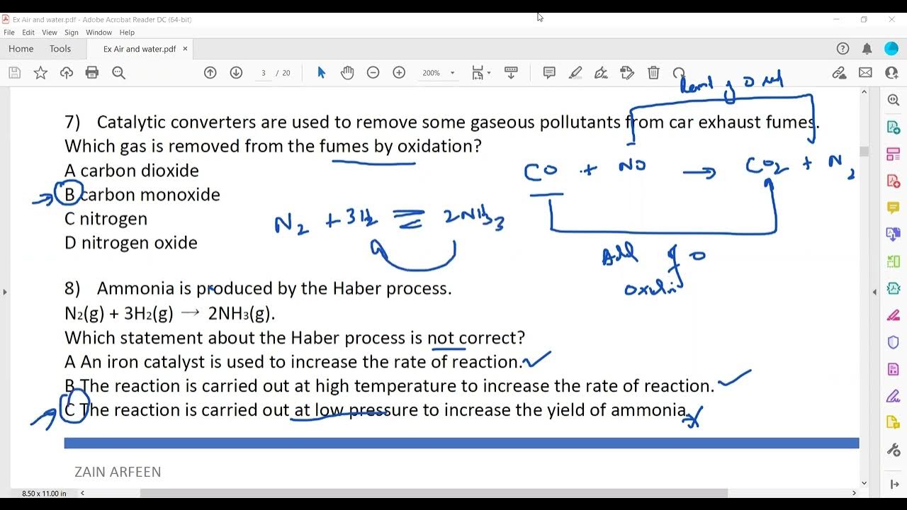 Air and Water MCQs Cambridge IGCSE O level Chemistry 0620 0971 5070