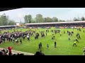 Crawley town pitch invasion after the playoffs are confirmed