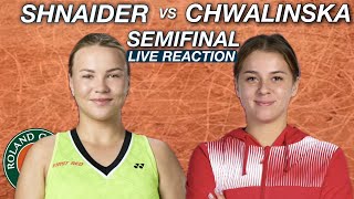 Shnaider vs Chwalinska 2026 Roland Garros Semifinal Live Reaction & Watchalong