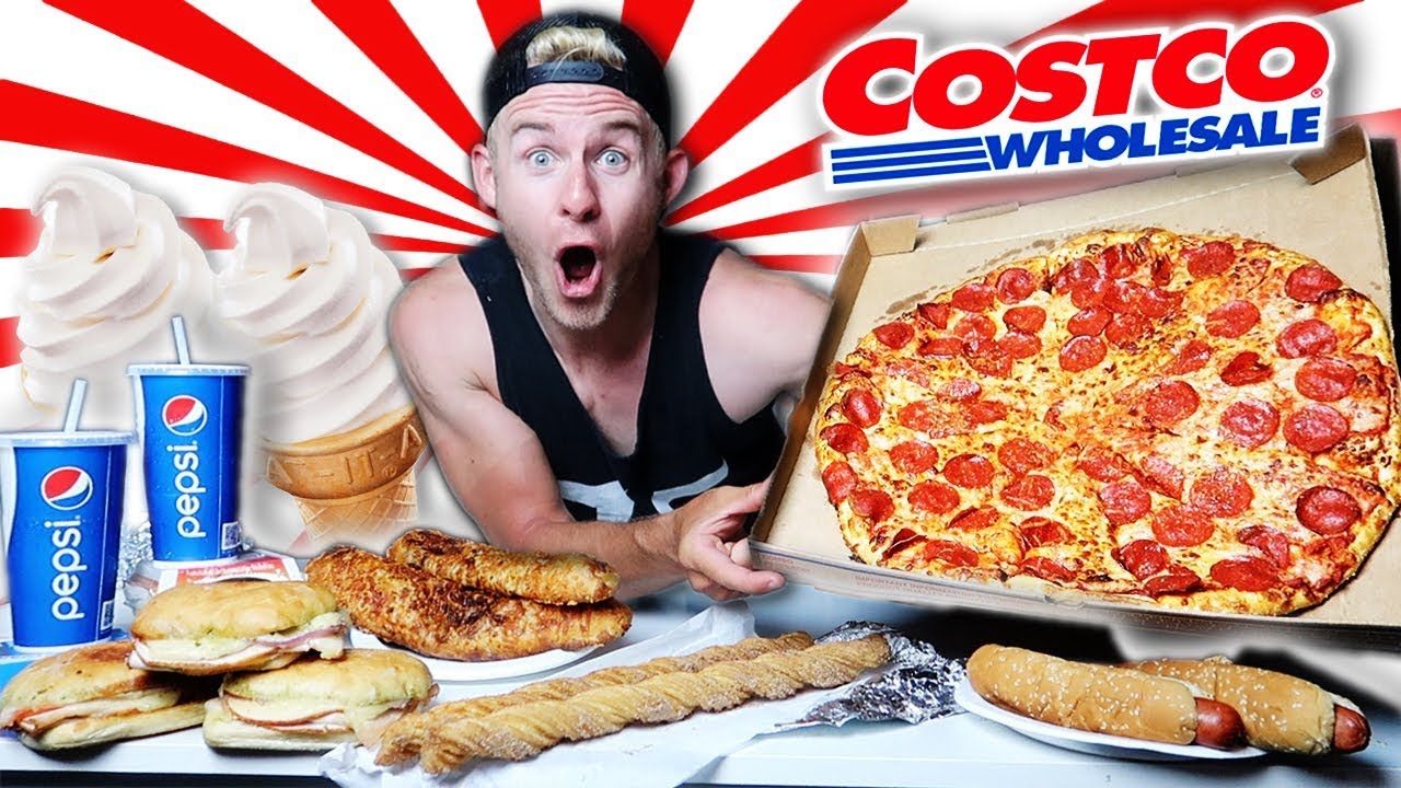 The Entire Costco Food Court Menu Challenge 11 000 Calories Youtube