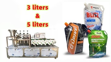 3L and 5 liters spouted pouch filling capping machine | rotary type filling capping machinery