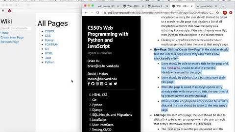 CS50’s Web Programming with Python and JavaScript - Project 1 Wiki