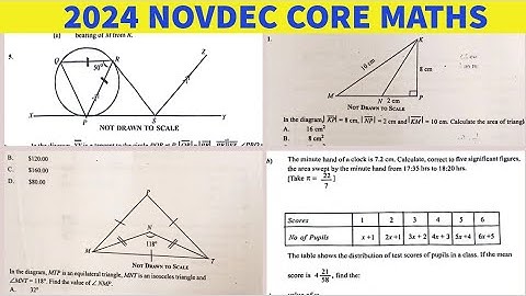 NOVDEC CORE MATHEMATICS 2024 Questions Section A and B