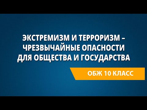 Экстремизм и терроризм – чрезвычайные опасности для общества и государства