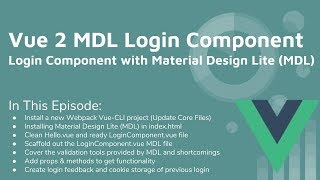 Vue 2 &amp; Material Design Lite Login Component Tutorial