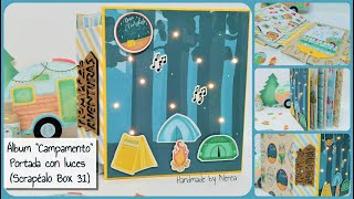 Álbum &quot;Campamento&quot; - Portada con luces - Encuadernación fácil - Scrapéalo Box 31