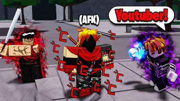 Pretending To Be AFK As A YOUTUBER With DEATH COUNTER In The Strongest Battlegrounds...