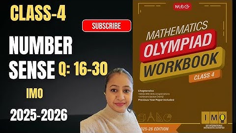 🏅SOF IMO Class-4 🏅 2025-2026 🏅Number Sense Q: 16-30 Chapter-1✅️International Mathematics Olympiad 