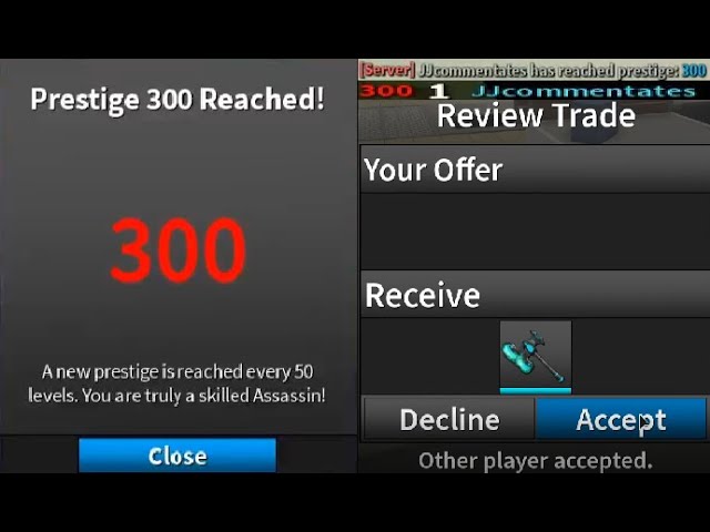 Boosting For Prestige 300 In Roblox Assassin I Got Donated Champion Axe Ii Youtube - roblox prestige battle spec