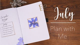 July 2020 Bullet Journal Setup | Purple Wildflowers