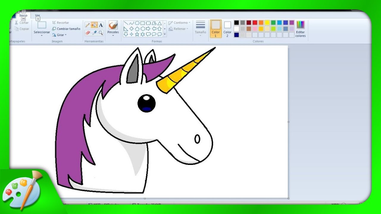 Dibujos para niños con Paint: Cómo dibujar un Unicornio - thptnganamst.edu.vn