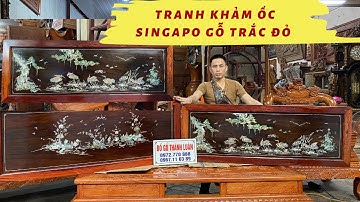 2 bức tranh gỗ trắc đỏ  khảm ốc Tùng hạc và bát tiên #dogothanhluan