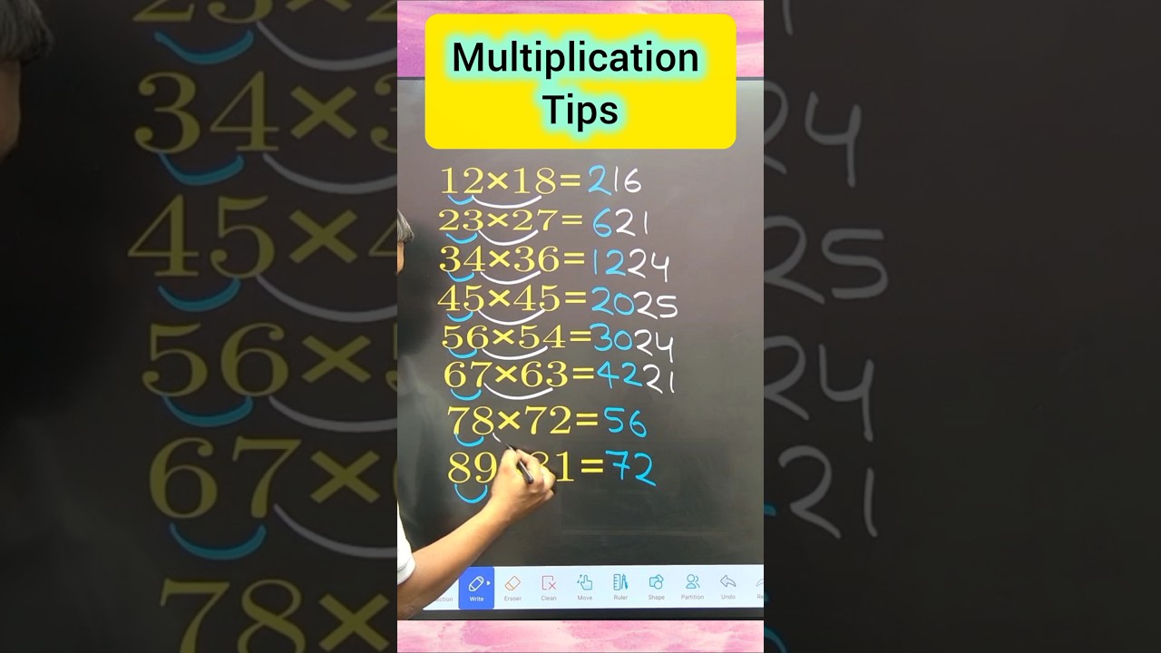quick and easy math multiplication tips ✍️ #maths #mathematics #multiplication #education #viral