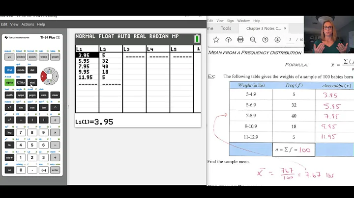 Mean and Standard Deviation from a Frequency Distribution on the TI-84 Plus CE-T