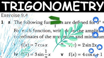 Ex 9.4, Sketch of a trigonometric functions, Amplitude, Period, Maximum and Minimum Coordinates