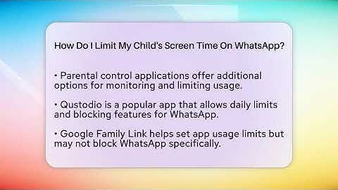 How Do I Limit My Child