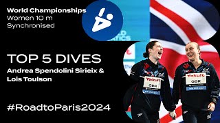 #RoadtoParis2024 Top 5 dives from Lois Toulson & Andrea Spendolini Sirieix