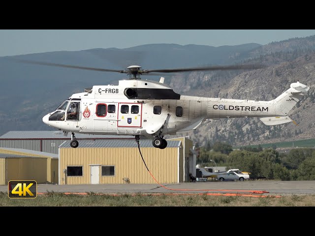 Coldstream Aerospatiale AS332L1 Super Puma - Landing & Hot Refuelling @ CAU3 Airport