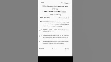 BCA 2nd semester (2020)  System analysis and Design  | #brabu #bca_204 @Question_academy