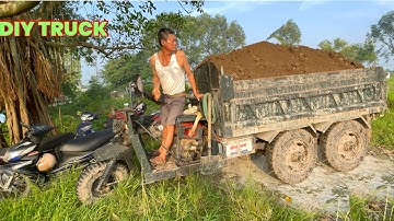 Công nông ba bánh chở đất siêu khoẻ đổ ben xem cực đã | Máy xúc doosan múc đất | Excavator truck