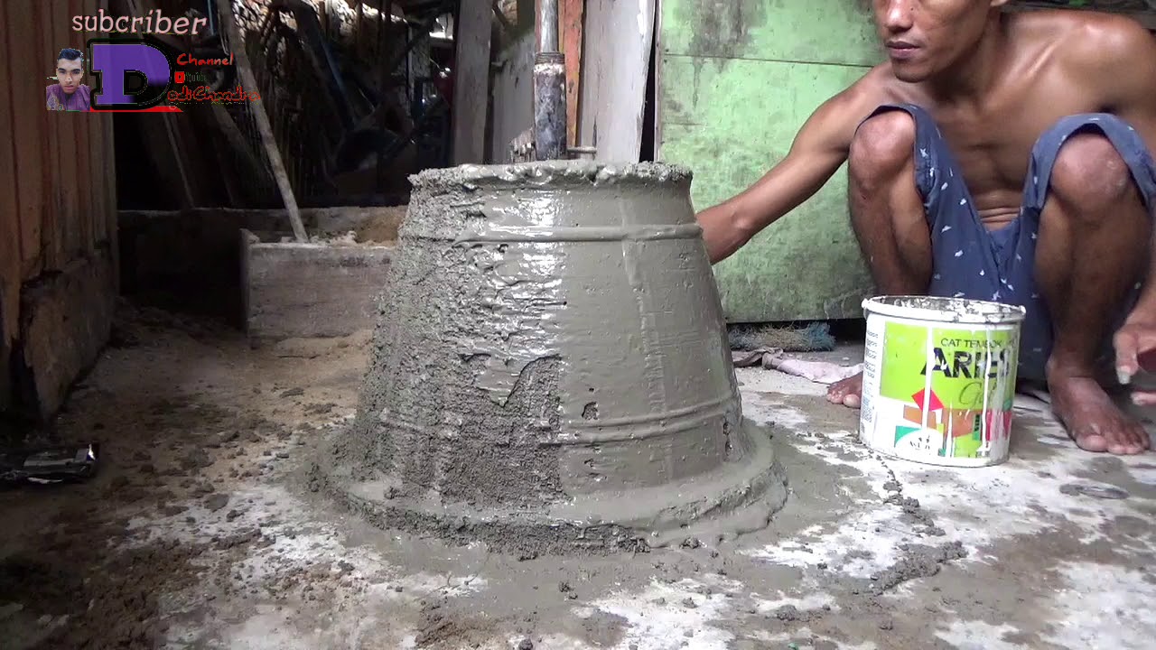  cara  pembuatan pot  bunga  dari  semen minimalis kuat dan 