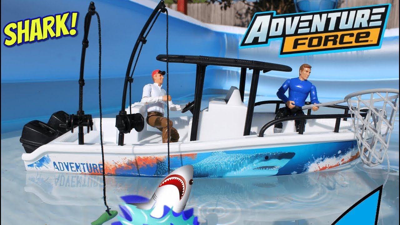 Pretend Play Shark Week Adventure Force Deep Sea Fishing Boat