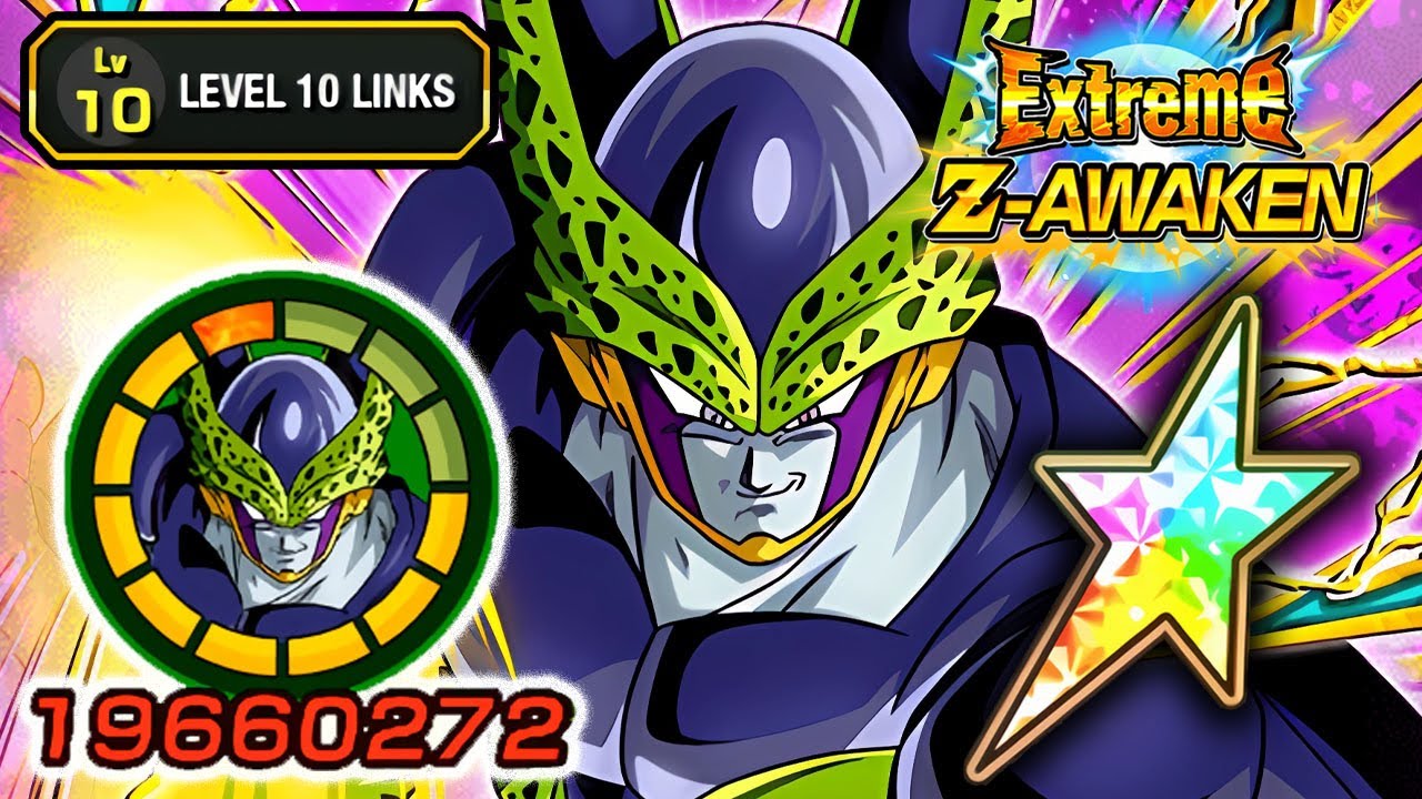 100% EZA TEQ F2P PERFECT CELL LEVEL 10 LINKS + STICKER EFFECT! Dragon Ball Z Dokkan Battle