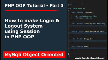 PHP OOP Tutorial 3: Login & Logout System using Session in PHP OOP | PHP OOP Login and Logout System