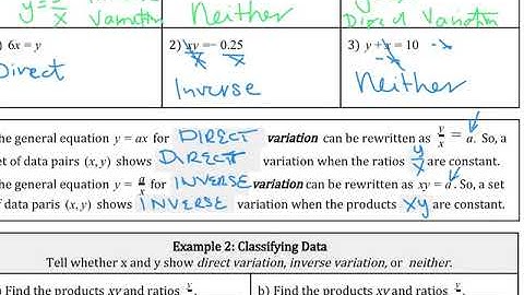 7.1 Inverse Variation Part 1
