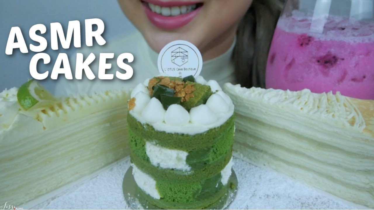Crepe Cakes with Mini Cake *Soft Relaxing Foos Sounds |SISSIASMR