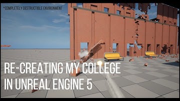 Re-creating my college in UE5 | WIP| Iteration 5 | NextGenDestructionToolkit | Speedrun | WraithCG |