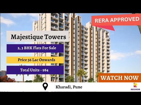Majestique Towers |☎ +91-8929028090 | 2, 3 BHK Flats for Sale in Kharadi Pune | ₹ 56 Lacs Onwards